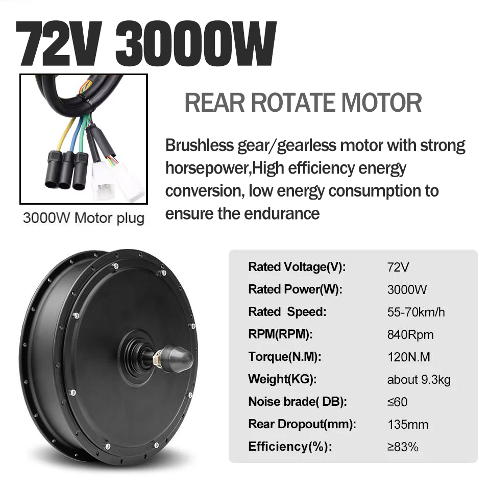 New Upgrade Ebike Conversion K - 72V 5000W Hub Motor Kit recension och pris