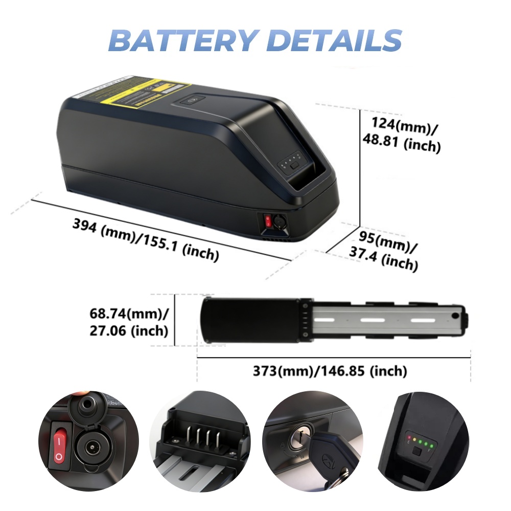 Upgrade 36V 48V Lithium Batter - Ebike Battery 48V 20Ah Hailong recension och pris