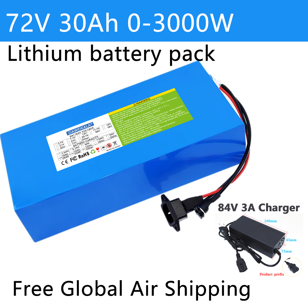 72V 12Ah-30Ah 18650 Battery pa - Electric Bicycle Battery 72V 30Ah recension och pris