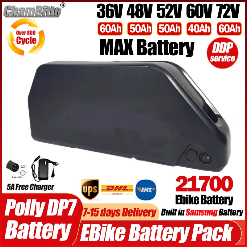 Cham 36 60 52v 48v 72v 45ah 60 - Ebike Battery 48V 20Ah Hailong recension och pris
