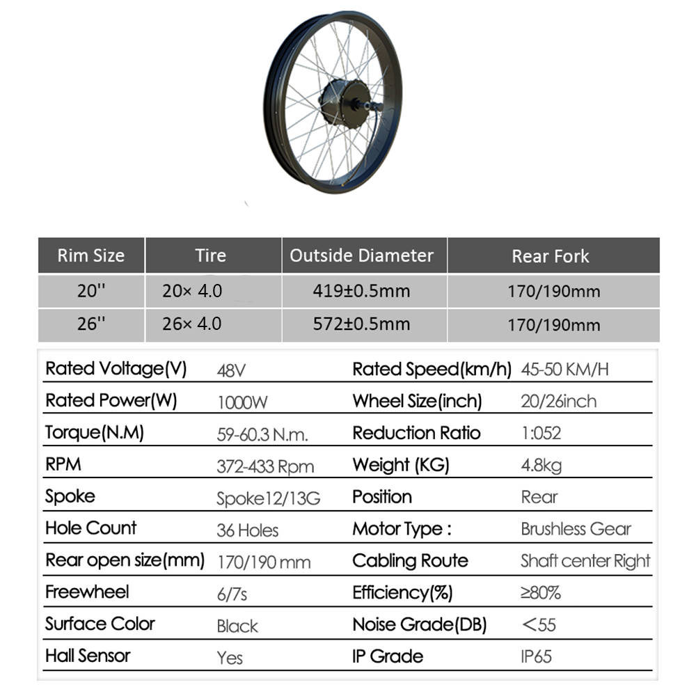 48V 2000W E-bike Fat Tire Conv - Fat Tire Ebike Conversion Kit 2000W recension och pris