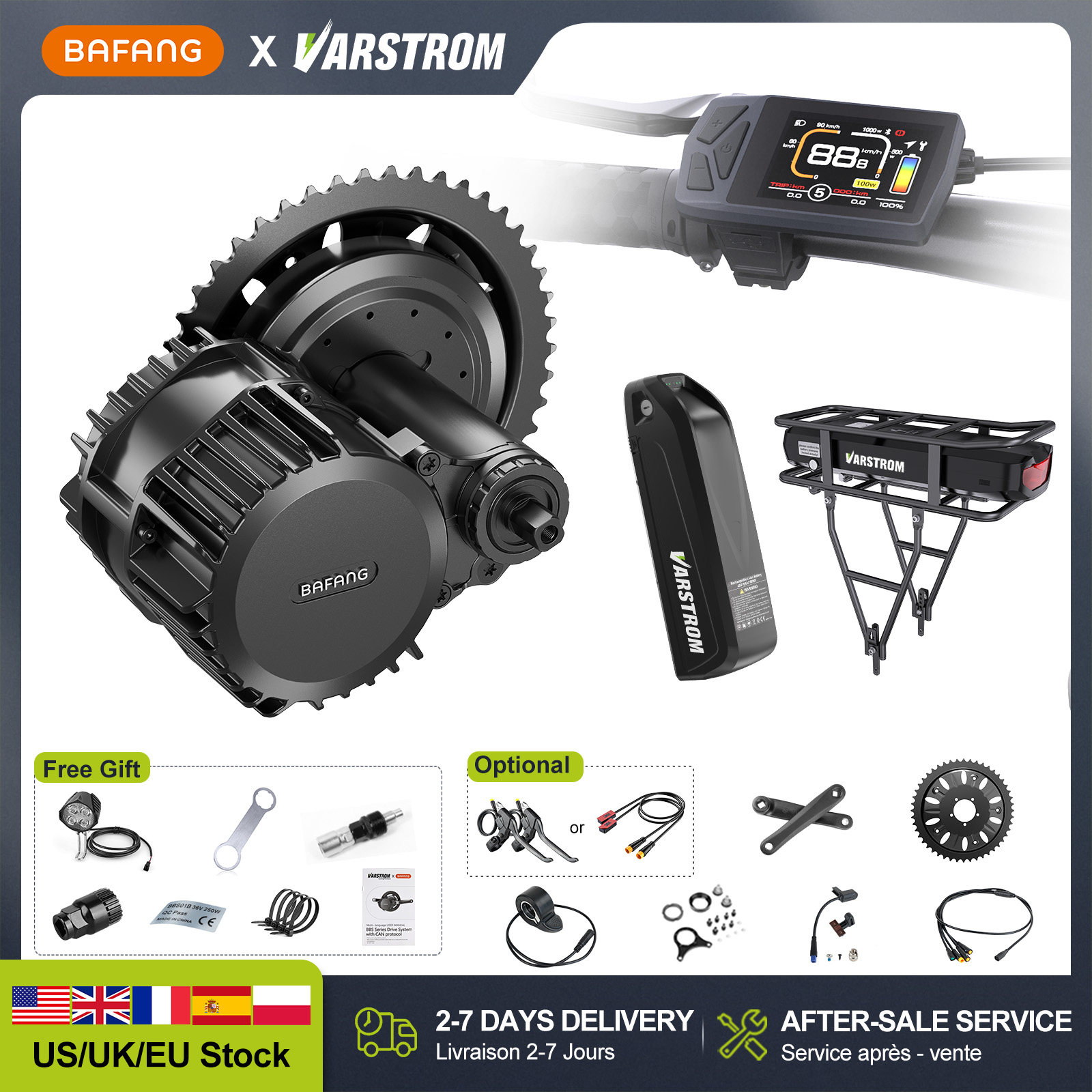 [US Stock]Bafang 48V Mid Drive - Bafang Bbs02B 48V 750W Mid Drive Kit recension och pris